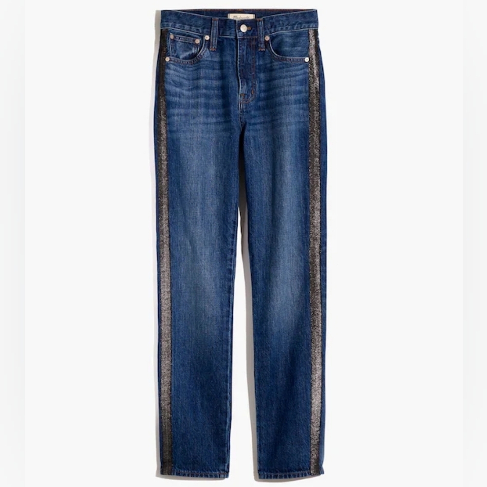Madewell The Perfect Vintage Jean: Metallic Tuxedo Stripe Edition